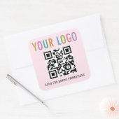 Roze QR Code Stickers Bedrijfslogo 1,5 inch Vierka (Envelop)
