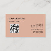 Roze QR Code Trendy Elegant Modern Visitekaartje (Achterkant)