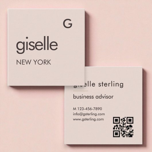 Roze QR-code Vierkante Visitekaartje