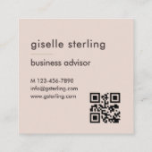 Roze QR-code Vierkante Visitekaartje (Achterkant)