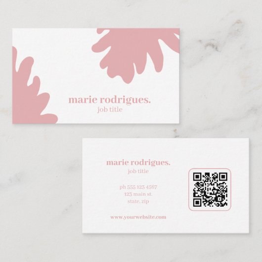 Roze QR-code Visitekaartje (Voorkant / Achterkant)