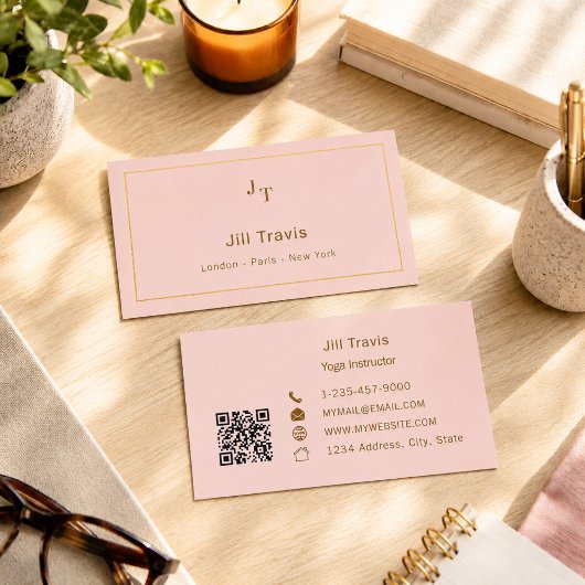 Roze QR-code Visitekaartje