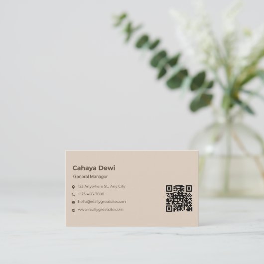 roze QR Code Visitekaartjes (Staand voorkant)