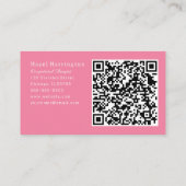  Roze QR Code Visitekaartjes Eenvoudige Bloemen (Achterkant)