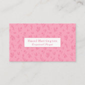  Roze QR Code Visitekaartjes Eenvoudige Bloemen (Voorkant)