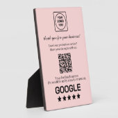 Roze QR-code | Weergave van Google Business Rating Fotoplaat (Zijkant)