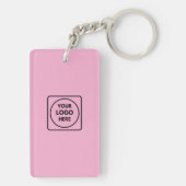 Roze QR-code Zakelijk Logo Promo Sleutelhangers (achterkant)