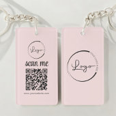 Roze QR-code Zakelijk Logo Promotioneel Sleutelhanger