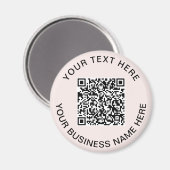 Roze QR-code zakelijke promotie Magneet (Voorkant / Achterkant)