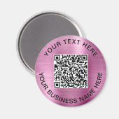 Roze QR-code zakelijke promotie Magneet (Voorkant / Achterkant)