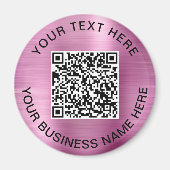 Roze QR-code zakelijke promotie Magneet (Voorkant)