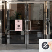 Roze QR | Google Reviews Zakelijk Display Raamsticker (Kantoordeur)