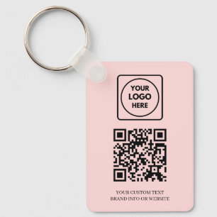 Roze QR   Professioneel zakelijk logo-ontwerp Sleutelhanger