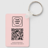 Roze QR | Professioneel zakelijk logo-ontwerp Sleutelhanger (Achterkant)