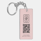 Roze QR | Professioneel zakelijk logo-ontwerp Sleutelhanger (Voorkant Links)