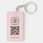 Roze QR | Professioneel zakelijk logo-ontwerp Sleutelhanger (achterkant)