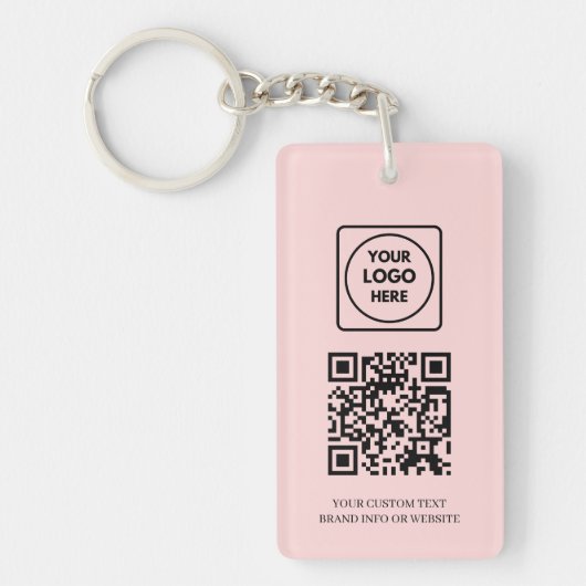 Roze QR | Professioneel zakelijk logo-ontwerp Sleutelhanger (Voorkant)