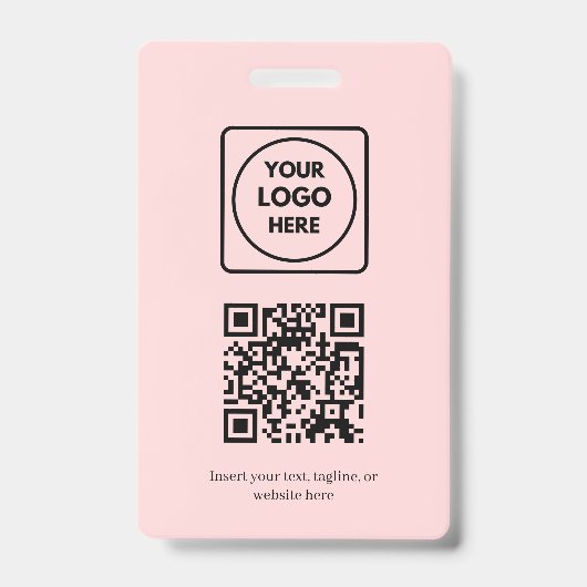 Roze QR | Professioneel Zakelijk Logoontwerp Badge (Voorzijde)