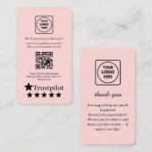 Roze QR | Trustpilot Recensies Aangepaste Feedback Visitekaartje (Voorkant / Achterkant)