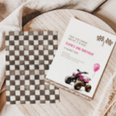 Roze Quad Bike 2e Verjaardag uitnodiging