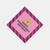 Roze quarantaine verjaardagsfeest servetten (Hoek)