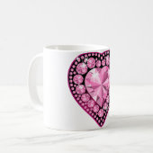 Roze Quartz Gem Heart Koffiemok (Voorkant links)