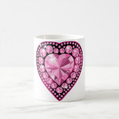 Roze Quartz Gem Heart Koffiemok (Center)