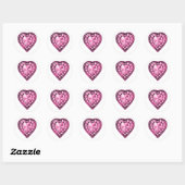 Roze Quartz Gem Heart Ronde Sticker (Vel)