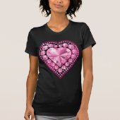 Roze Quartz Gem Heart T-shirt (Voorkant)