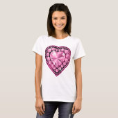 Roze Quartz Gem Heart T-shirt (Voorkant volledig)