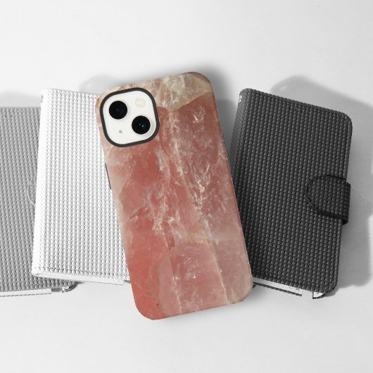 Roze Quartz Natural Stone Blik Phone Case iPhone Hoesje