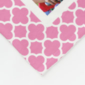Roze Quatrefoi Gepersonaliseerd fotocollage monogr Fleece Deken (Hoek)