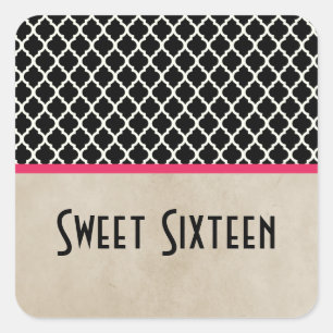 Roze Quatrefoil 16 Stickers gezoet