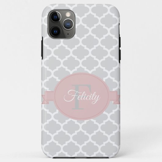 Roze Quatrefoil - Aangepaste Hoesje-Mate iPhone Ca Case-Mate iPhone Case (Achterkant)