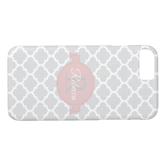 Roze Quatrefoil - Aangepaste Hoesje-Mate iPhone Ca Case-Mate iPhone Case (Achterkant (Horizontaal))