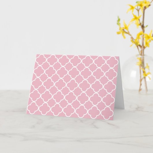 Roze Quatrefoil, Latticework, Marokkaanse Trellis Kaart (Gele Bloem)