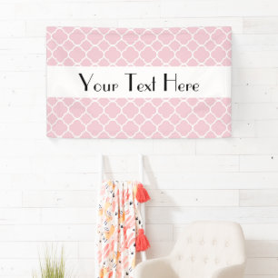 Roze Quatrefoil, Latticework, Marokkaanse Trellis Spandoek