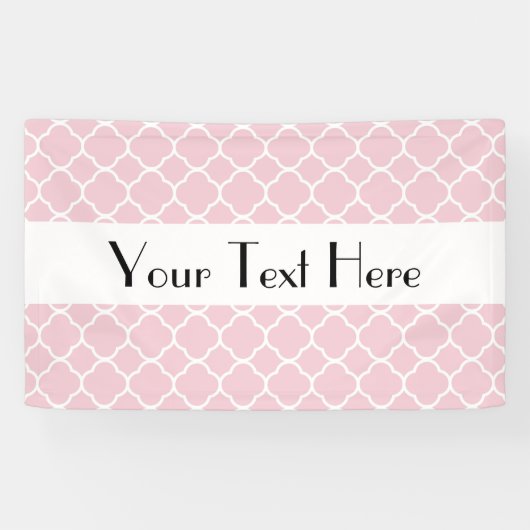 Roze Quatrefoil, Latticework, Marokkaanse Trellis Spandoek (Horizontaal)