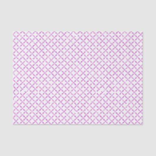 Roze Quatrefoil Patroon Tissuepapier (Voorkant)