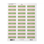Roze Quatrefoil | Roze en Groen Preppy-adres Etiket (Full Sheet)