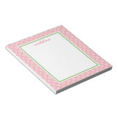 Roze Quatrefoil | Roze en groene preppy-laptop Notitieblok (Schuin)