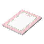 Roze Quatrefoil | Roze en groene preppy-laptop Notitieblok (Linkerzijde)