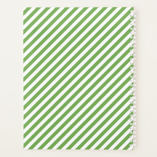 Roze Quatrefoil | Roze en groene preppy Planner (Achterkant)