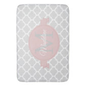 Roze Quatrefoil - Speciaal gepersonaliseerde Bath  Badmat (Voorkant Verticaal)