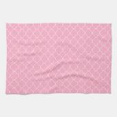 Roze Quatrefoil Theedoek (Horizontaal)