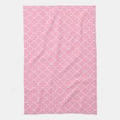 Roze Quatrefoil Theedoek (Verticaal)