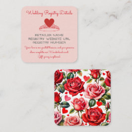 Roze Queen of Hearts Kroon Trouwregister Informatiekaartje