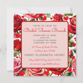 Roze Queen of Hearts Vrijgezellenfeest Brunch Squa Kaart