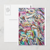 Roze Quetzalcoatl (abstract expressionisme) Briefkaart (Voorkant / Achterkant)