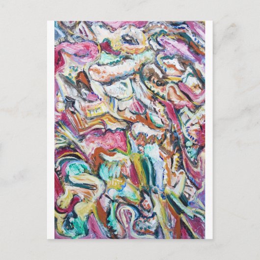 Roze Quetzalcoatl (abstract expressionisme) Briefkaart (Voorkant)